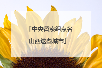 中央督察组点名山西这些城市
